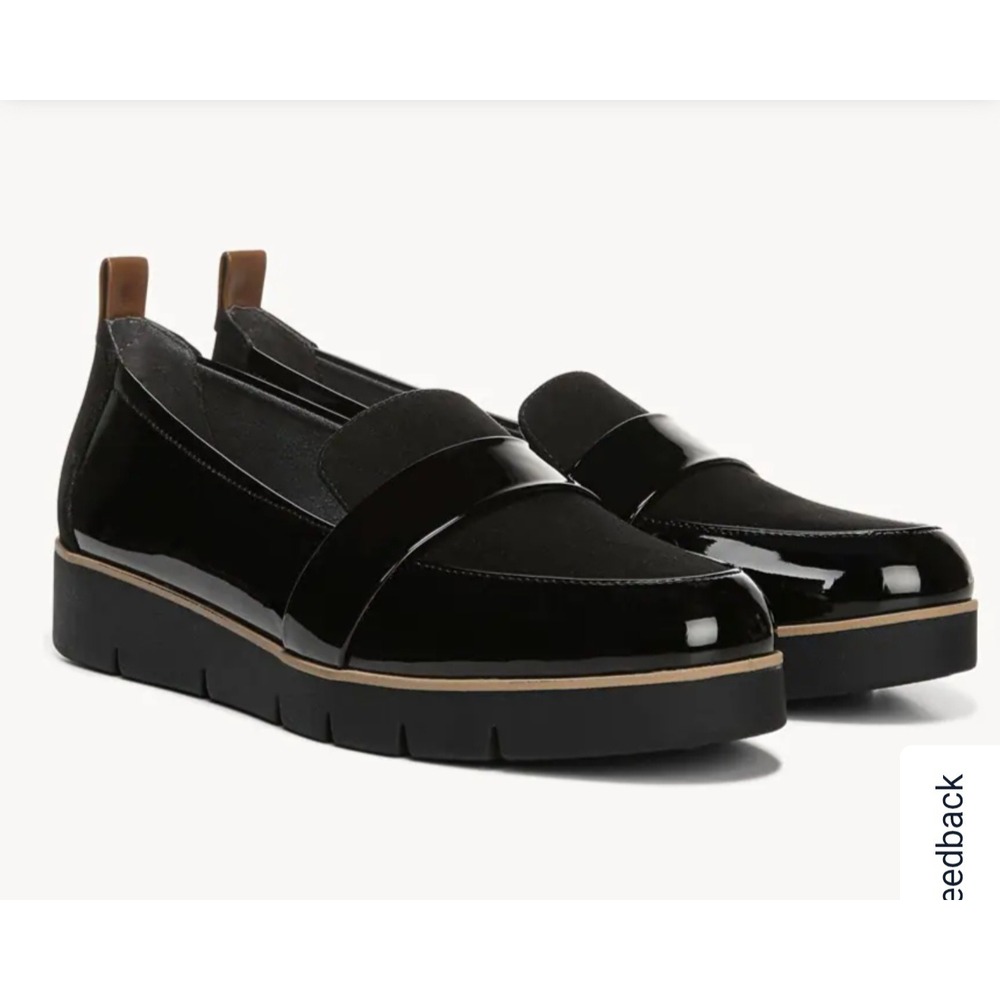 Dr. Scholl's Womens 10 Black Chunky Dress Loafer Shoes Preppy Career Office Goth